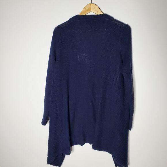 Torrid drape front dark blue waffle knit cardigan sweater Size 0 -Large - Picture 7 of 9